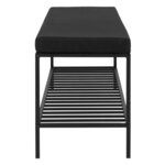 House Nordic Banc Avery avec étagère et coussin Noir