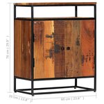 vidaXL Armoire latérale 60x35x76 cm Bois récupération massif et acier