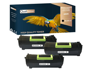 Qualitoner x3 toners 602h noir compatible pour lexmark