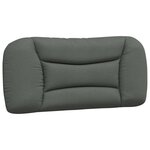 vidaXL Cadre de lit avec lumière LED gris foncé 90x190 cm tissu