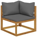 vidaXL Canapé de jardin à 3 places avec coussin Bois d'acacia massif