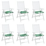 vidaXL Coussins de chaise lot de 6 motif de feuilles 50x50x3 cm tissu