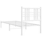 vidaXL Cadre de lit métal avec tête de lit blanc 80x200 cm
