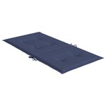 vidaXL Coussins de chaise à dossier bas lot de 2 bleu marine tissu
