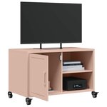 vidaXL Meuble TV rose 68x39x43 5 cm acier laminé à froid
