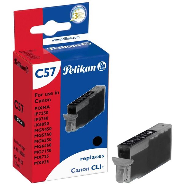 C57 cartouche jet d'encre compatible avec oem cli-551bk xl 6443b001 noir pelikan printing