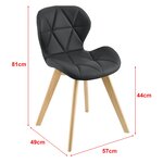 Lot de 4 chaises similicuir 81 x 57 x 49 cm noir 03_0006776