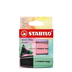 Surligneur BOSS MINI Pastel étui carton de 3 STABILO