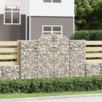 vidaXL Paniers à gabions arqués 4 Pièces 200x50x140/160 cm Fer galvanisé