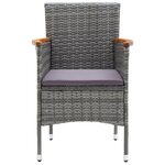 vidaXL Ensemble à manger de jardin coussins 9Pièces Résine tressée Gris