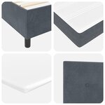 Lit Box Spring vidaXL avec Matelas Gris Foncé 90x200 cm en Velours