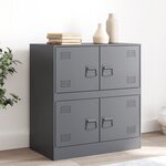 vidaXL Buffet anthracite 67x39x73 cm acier