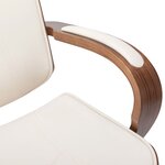 Chaise fauteuil siège de bureau informatique étude avec appuie-tête similicuir et bois crème 02_0023984