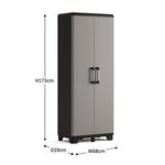 Keter Armoire de rangement avec étagères Pro noir et gris