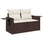 vidaXL Salon de jardin et coussins 11 Pièces marron résine tressée
