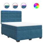 vidaXL Sommier à lattes de lit et matelas bleu 160x200 cm velours