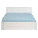 Lit adulte contemporain blanc 140 x 190 cm