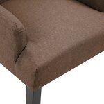vidaXL Chaise de salle à manger avec accoudoirs Marron Tissu