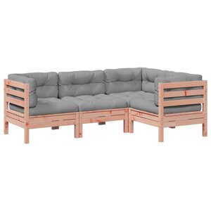 vidaXL Salon de jardin 4 Pièces et coussins bois massif sapin de douglas