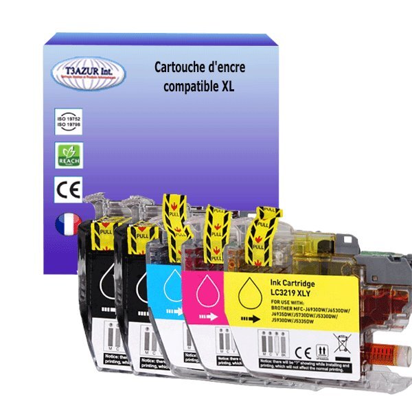 T3AZUR Lot de 5 Cartouches compatibles avec Brother LC3217 / LC3219XL