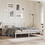 vidaXL Cadre de lit métal avec tête de lit blanc 183x213 cm