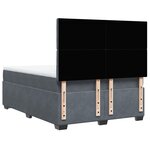 vidaXL Sommier à lattes de lit et matelas Gris foncé 140x190cm Velours