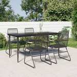 vidaXL Ensemble à manger de jardin 5 Pièces Noir Rotin PVC