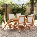 vidaXL Ensemble à manger de jardin 7Pièces bois d'acacia solide textilène