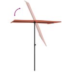 vidaXL Parasol d'extérieur avec mât en aluminium 180x110cm Terre cuite