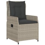 Ensemble de salle à manger de jardin vidaXL 5 pièces en rattan gris clair