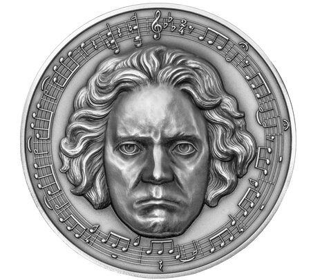 BEETHOVEN 250th Anniversary 3 Oz Silver Coin 3000 Francs Cameroon 2020