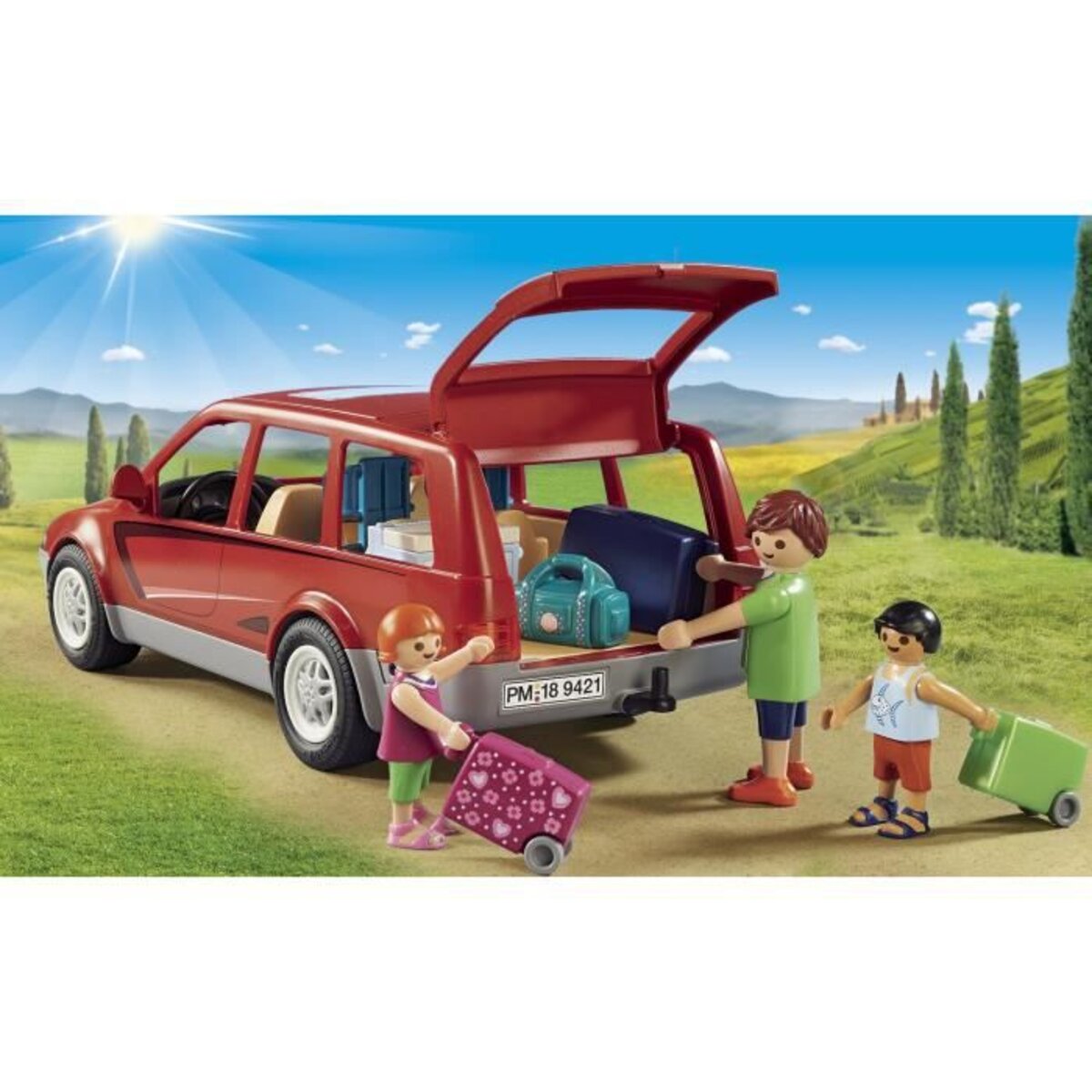 Famille avec voiture Playmobil - 9421 