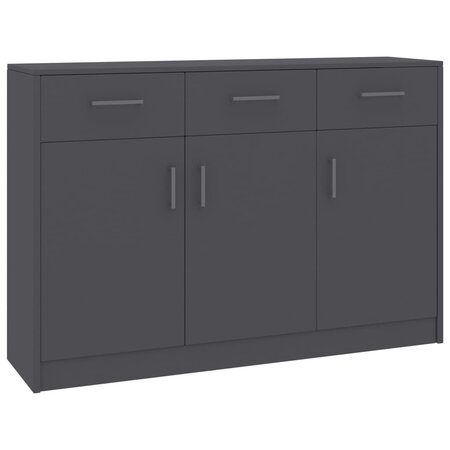 vidaXL Buffet Gris 110x30x75 cm Aggloméré