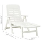 vidaXL Chaise longue pliable Plastique Blanc