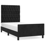 vidaXL Cadre de lit avec tête de lit Noir 90x190 cm Velours