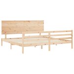 vidaXL Cadre de lit avec tête de lit 200x200 cm bois massif