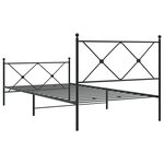 vidaXL Cadre de lit métal avec tête de lit/pied de lit noir 107x203 cm