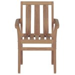 vidaXL Chaises de jardin empilables avec coussins lot de 8 Teck solide