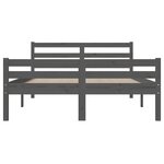 vidaXL Cadre de lit Gris Bois massif 120x200 cm
