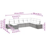 vidaXL Ensemble de canapé de jardin 8 pièces avec coussins Beige Rotin Poly