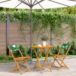 vidaXL Ensemble de bistro 3 Pièces motif de feuilles tissu et bois massif
