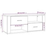 vidaXL Meuble TV Chêne fumé 100x35x40 cm Bois d'ingénierie