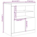 vidaXL Buffet avec lumières LED blanc 60 5x37x67 cm
