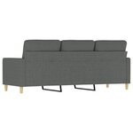 vidaXL Canapé à 3 places Gris foncé 180 cm Tissu
