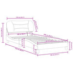 vidaXL Cadre de lit avec lumières LED gris foncé 100x200 cm tissu