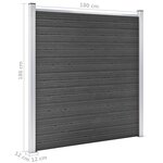 vidaXL Ensemble de panneau de clôture WPC 699x186 cm Noir