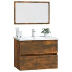 vidaXL Ensemble de meubles de salle de bain 2 Pièces Chêne fumé