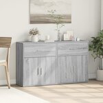 vidaXL Buffets 2 Pièces sonoma gris 60x31x70 cm bois d'ingénierie