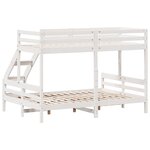 vidaXL Lit superposé 90x200/140x200 cm blanc bois de pin massif