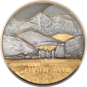 Monnaie SCOTTISH HIGHLANDS Golden Landscapes 2 Oz Argent 10$ Cook Islands 2026